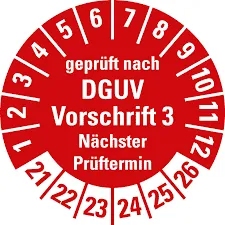 Prüfplakette nach DGUV Vorschrift 3